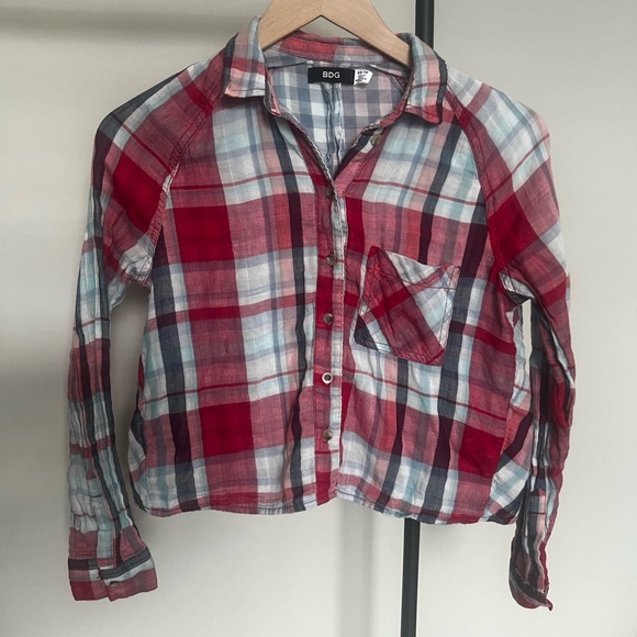 Urban Outfitters Tops - UO Plaid Cropped Button Up